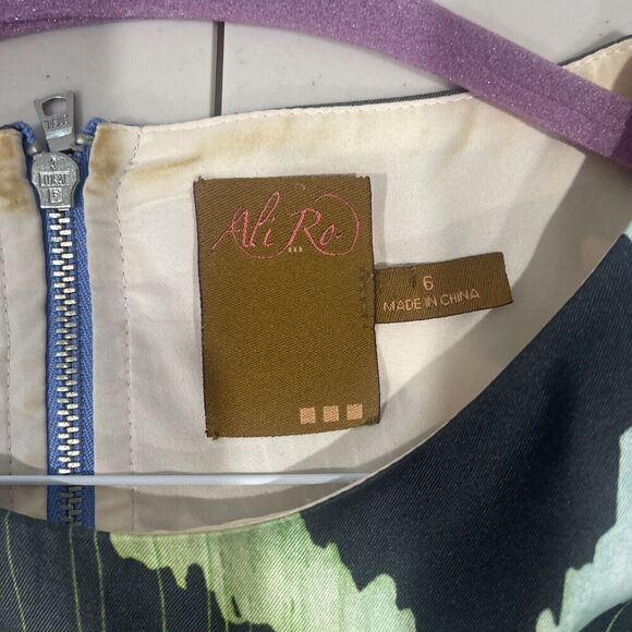 Ali Ro Anthropologie Womens 6 Shift Dress Lined Abstract Artsy Tribal Boho Silk - Picture 4 of 10